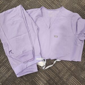 Figs lavender large top medium joggers